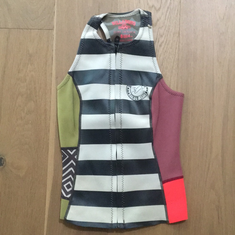 Billabong size 4 neoprene zip vest sleeveless jacket